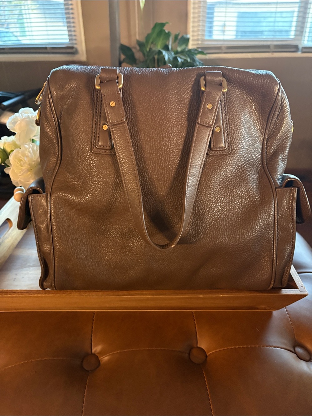Marc By Marc Jacobs Brown Pebbled Leather Tote